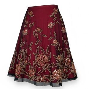 Basil & Maude Skirt Mesh Beaded Sequin Whimsigoth Dark Romantic Y2K Valentine 4
